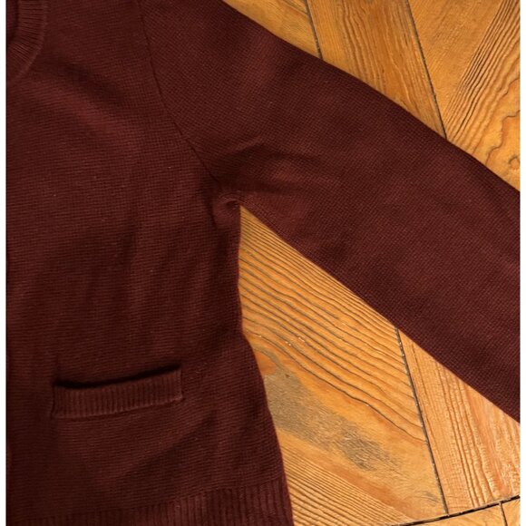 Quince Mongolian Cashmere Structured Cardigan in Rich Burgundy in Large - Picture 5 of 6
